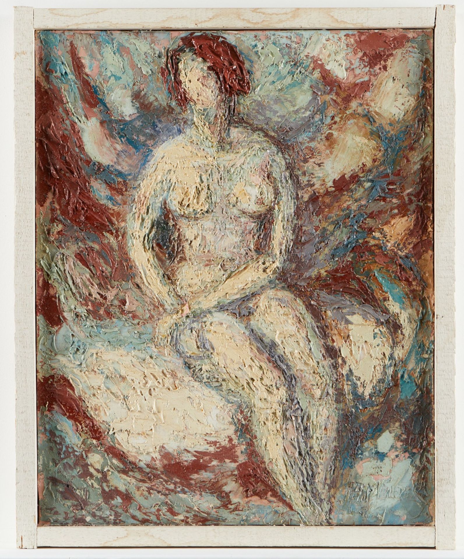 August Molder "Sitting Woman" Oil on Canvas - Bild 2 aus 5