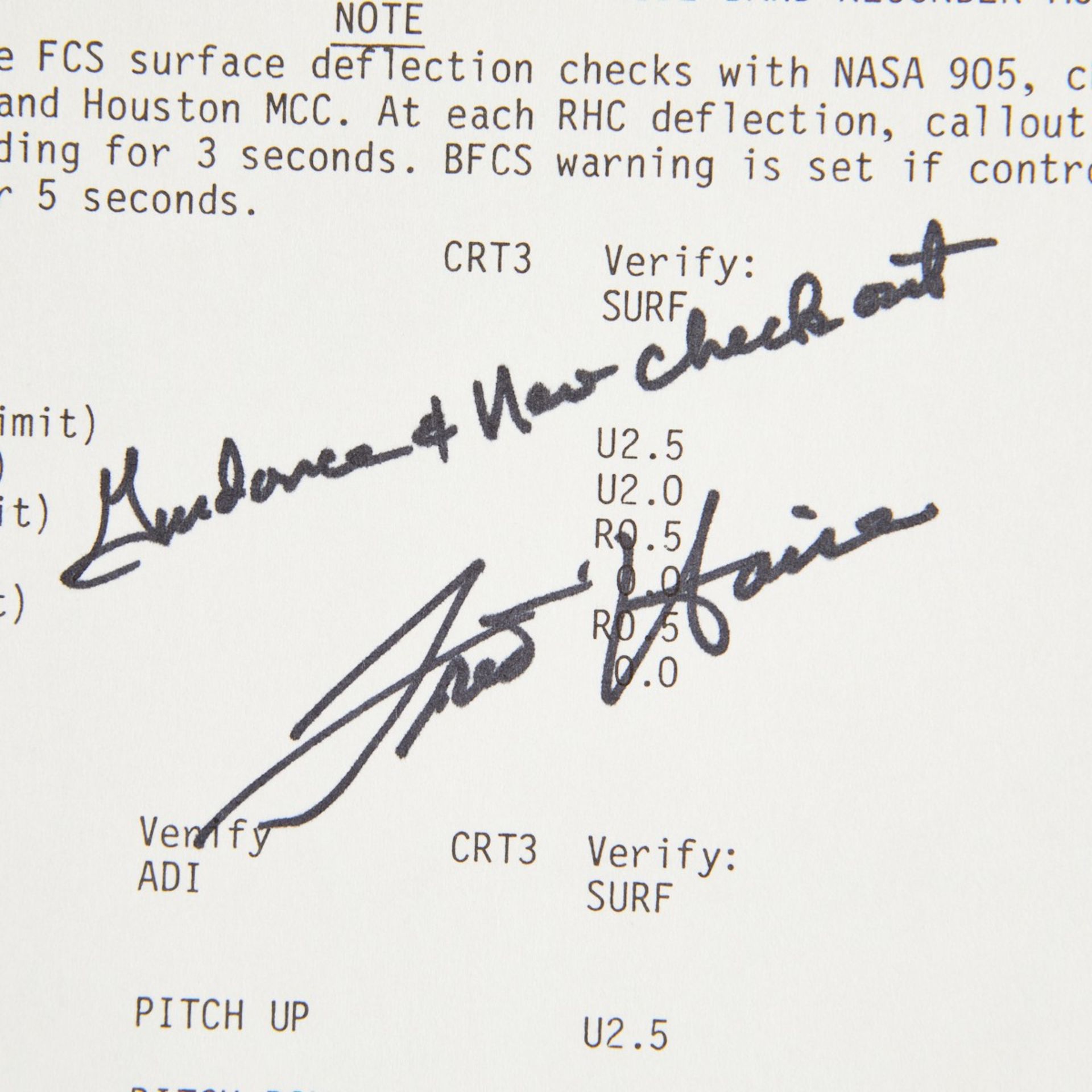 Shuttle ALT Flight 2 Signed Fred Haise w/ COA - Image 2 of 3