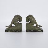 Pr of Parrot Bookends by Georges Vandevoorde