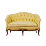 19th c. French Settee w/ Yellow Upholstery