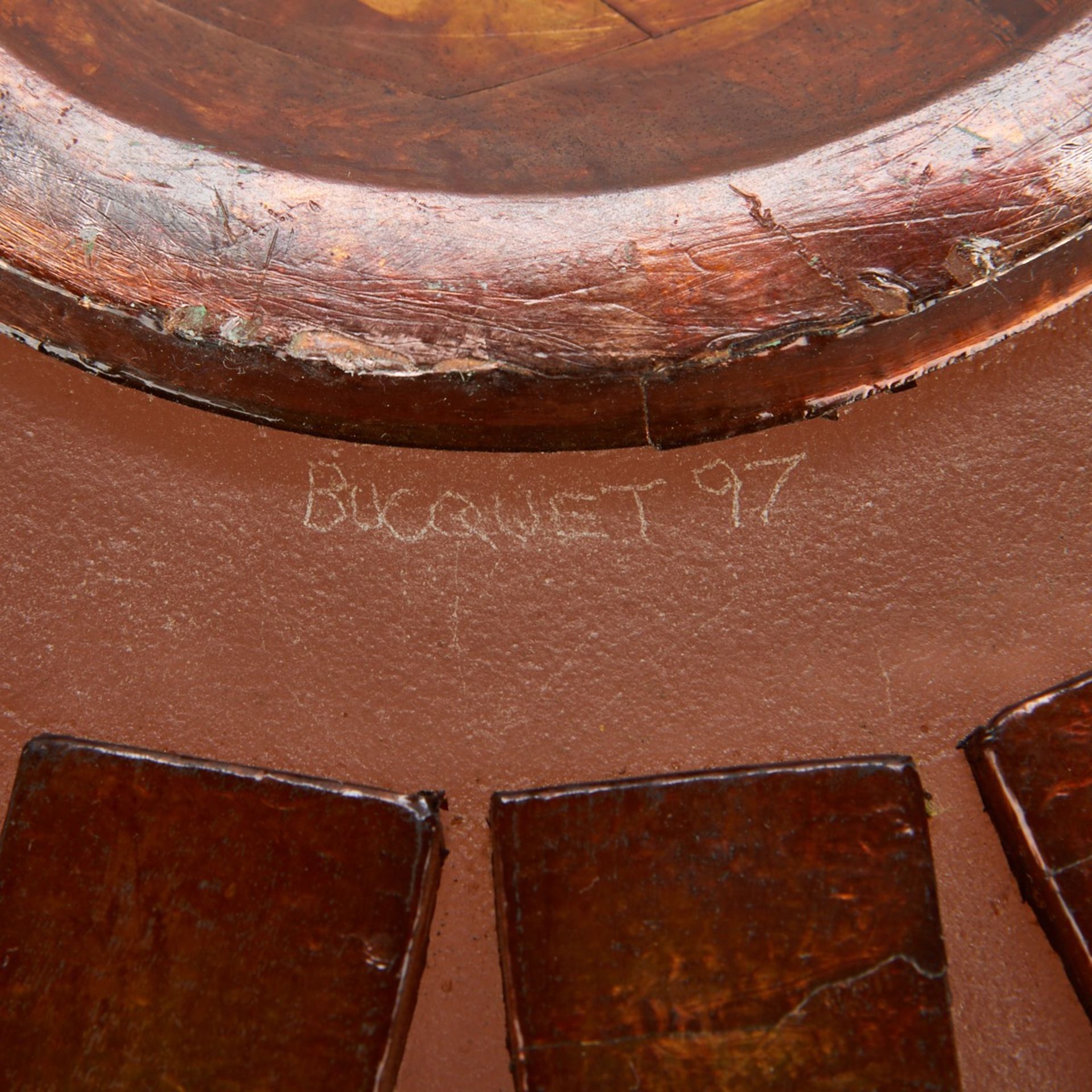 George Bucquet Round Art Glass Bowl - Bild 2 aus 9