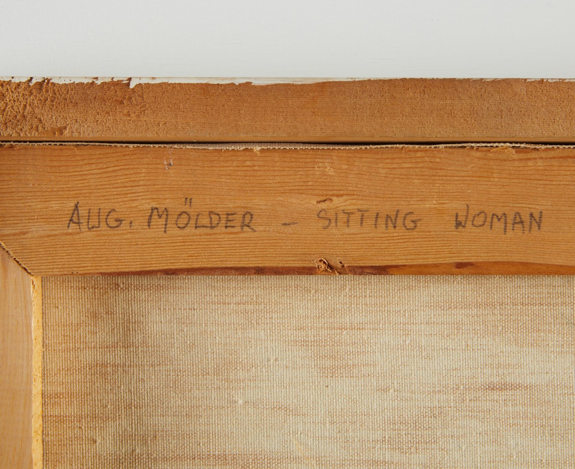 August Molder "Sitting Woman" Oil on Canvas - Bild 5 aus 5