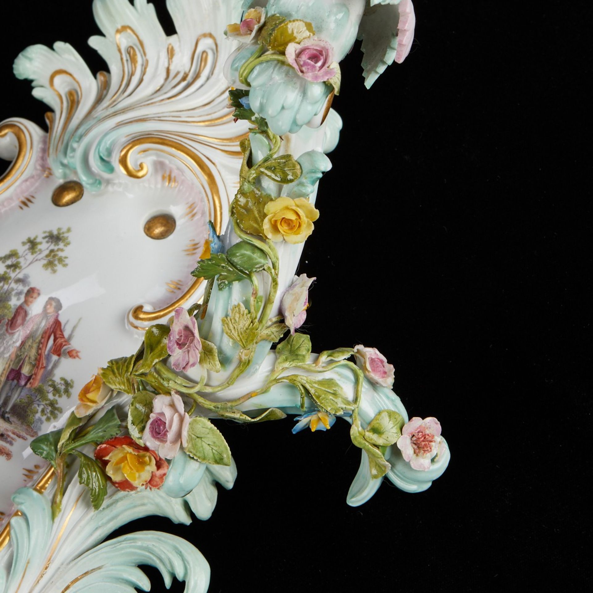 Pair of Meissen Porcelain Candle Wall Sconces - Bild 8 aus 8