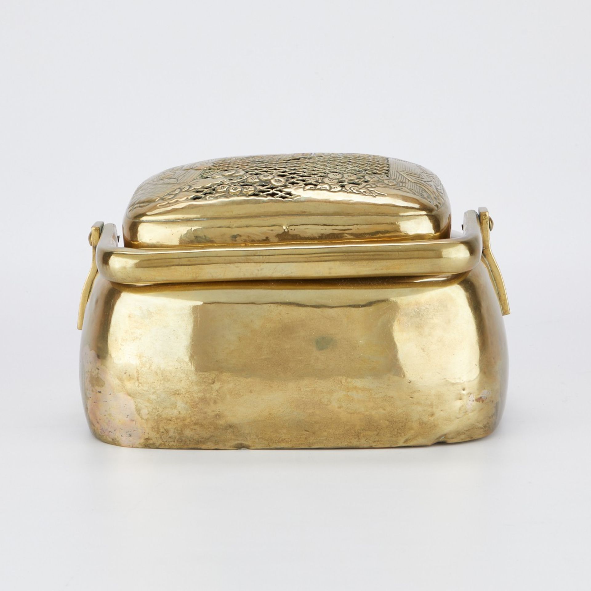 Lrg Chinese Qing Brass Hand Foot Warmer - Image 4 of 8