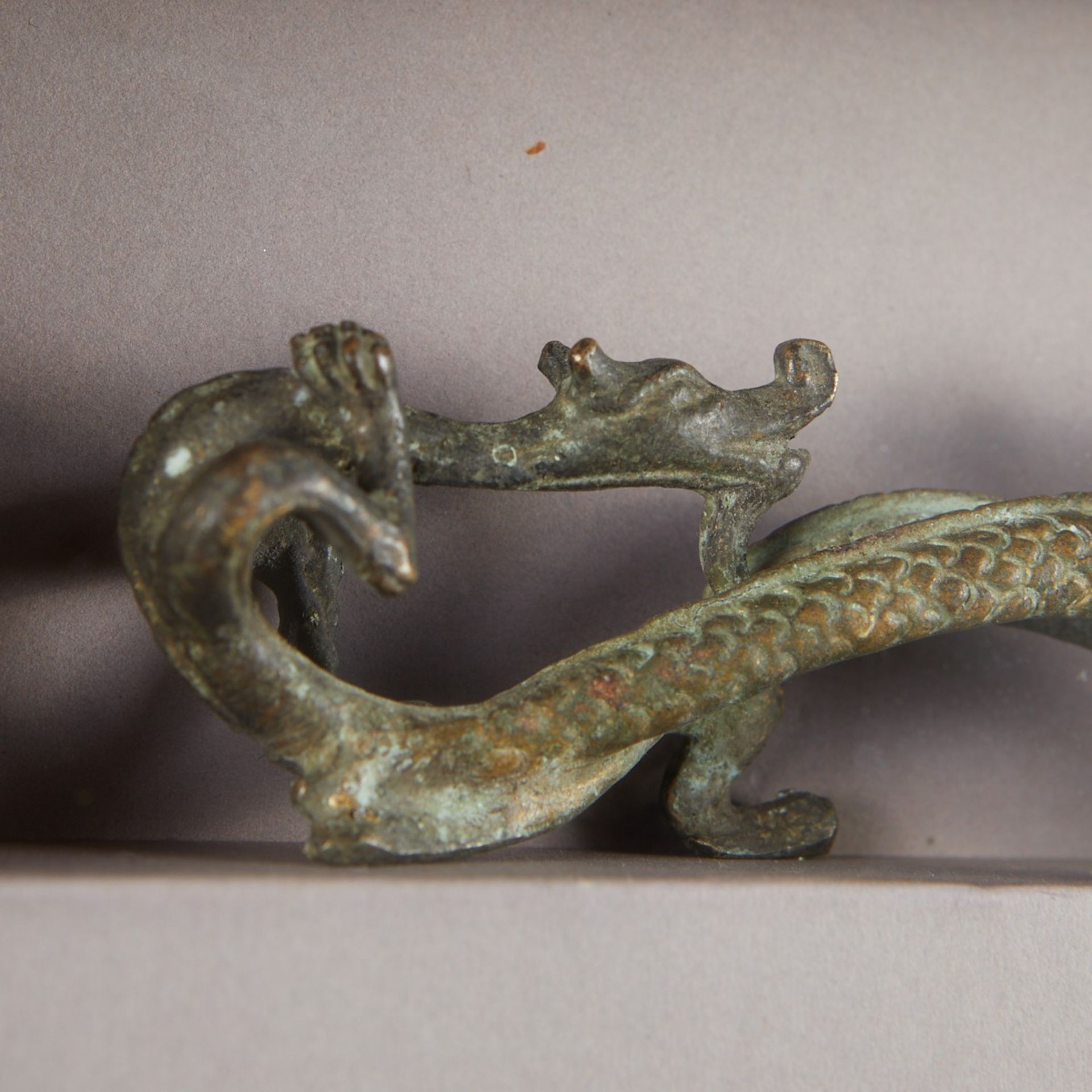 19th c. Chinese Bronze Dragon Finial - Image 3 of 4