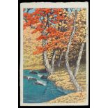 Hasui Kawase "Autumn at Oirase" Woodblock Print