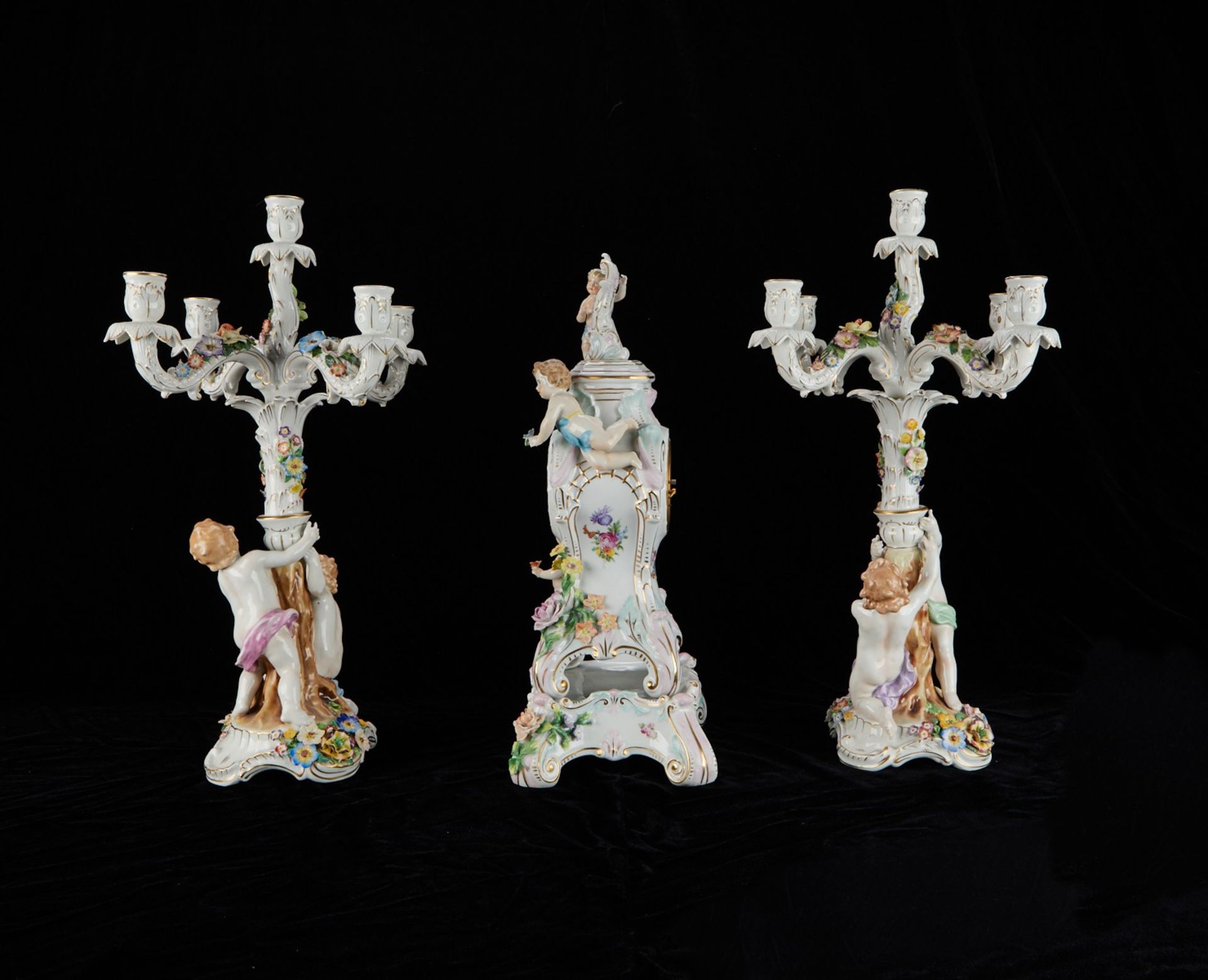 Dresden Porcelain Garniture Set 22 in. - Bild 3 aus 17