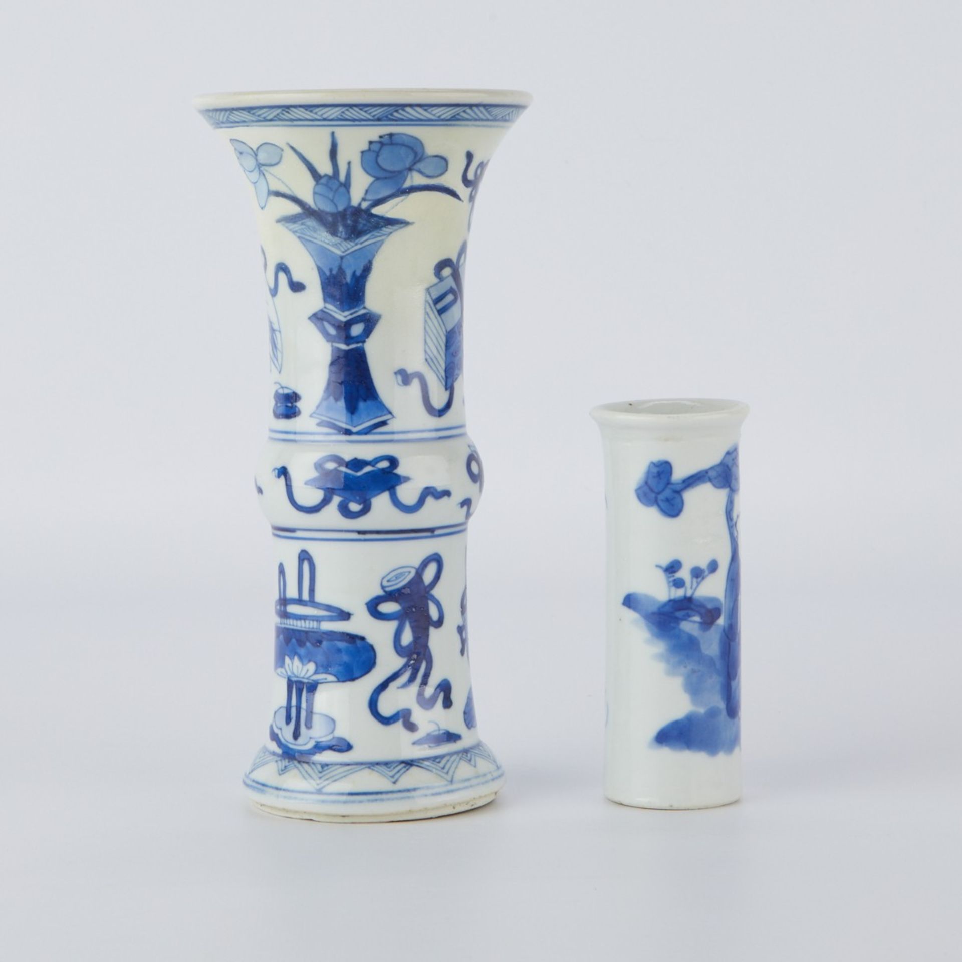 2 Chinese Kangxi B&W Porcelain Vases - Image 3 of 5