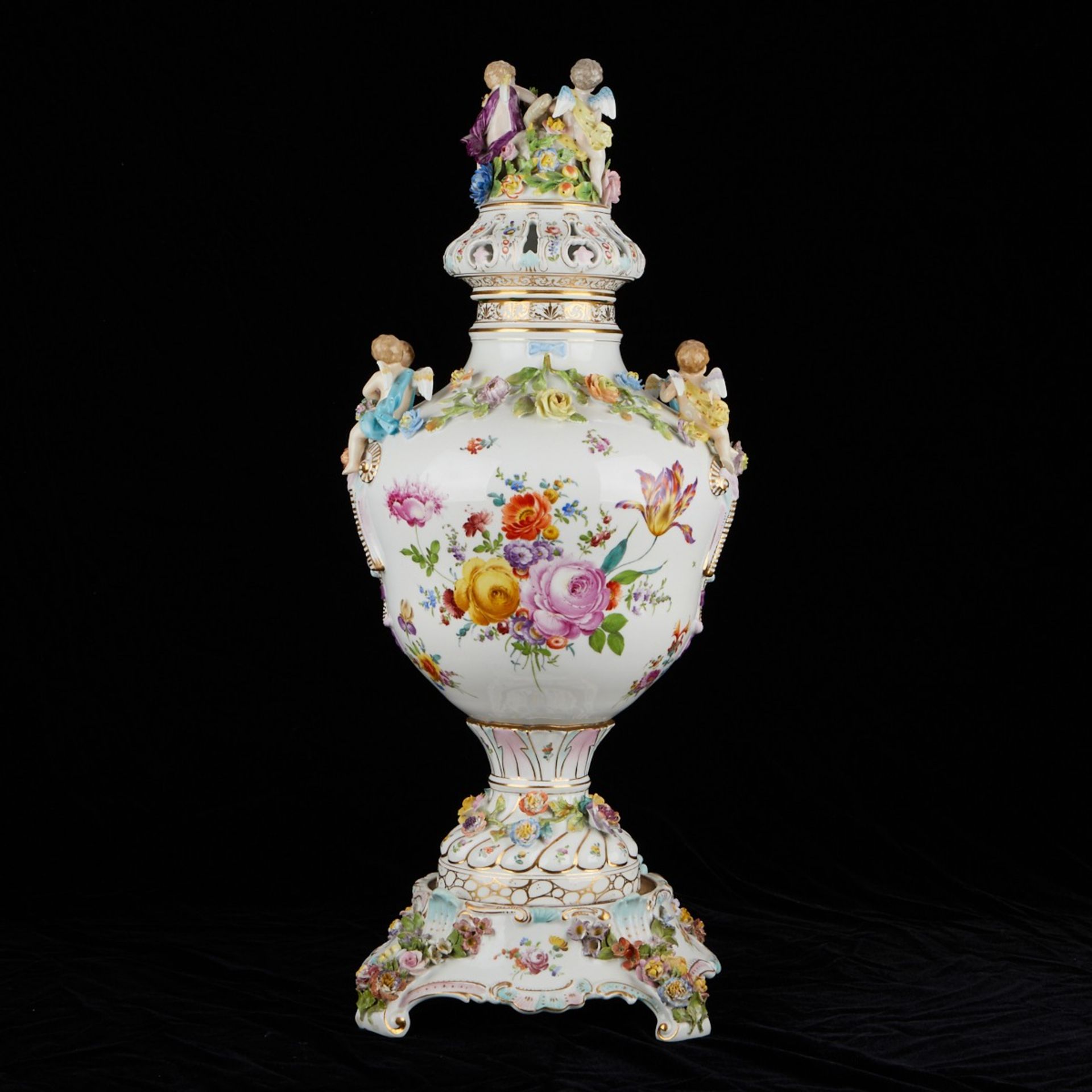 Carl Thieme Porcelain Urn w/ Cherubs - Bild 3 aus 7