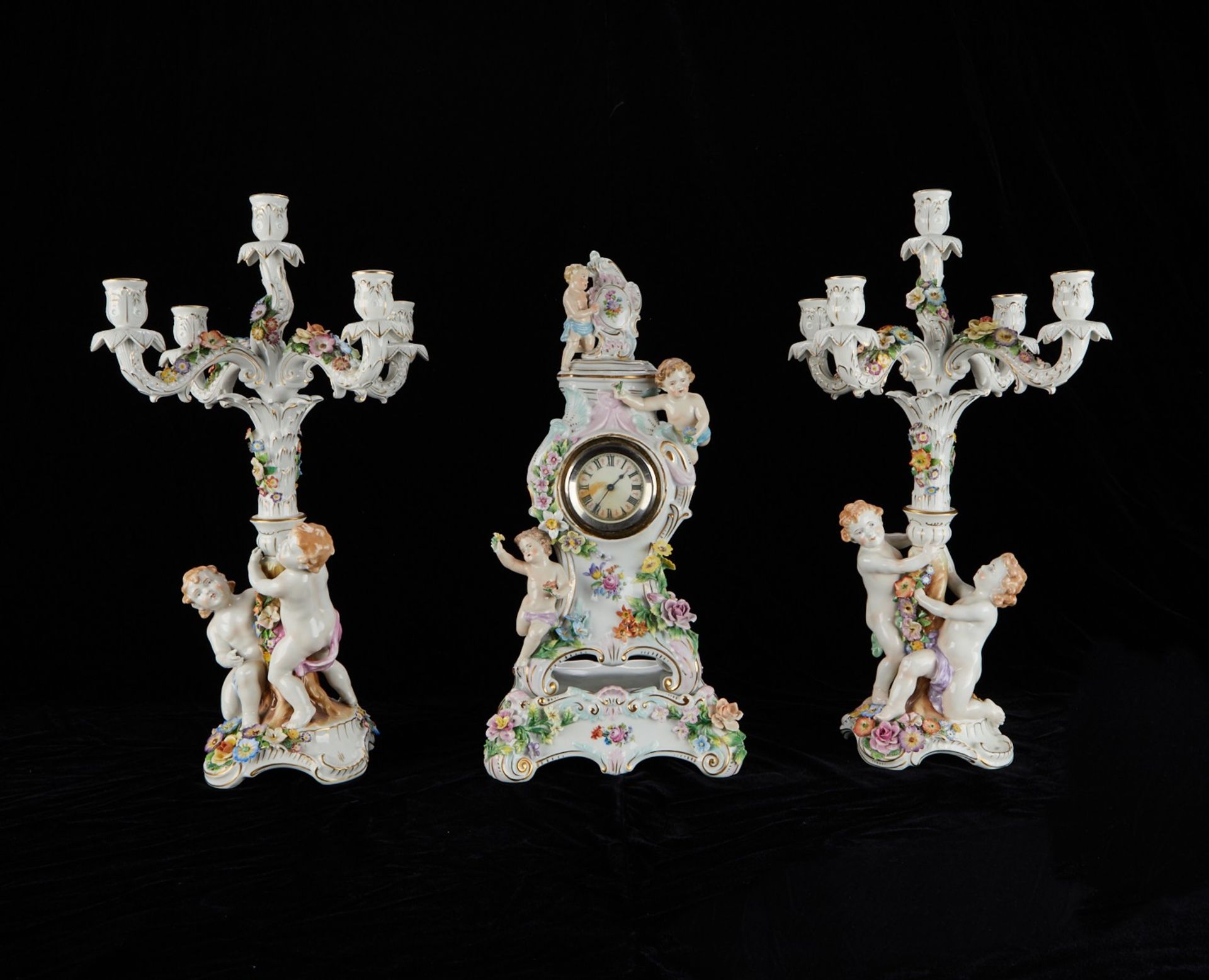 Dresden Porcelain Garniture Set 22 in.