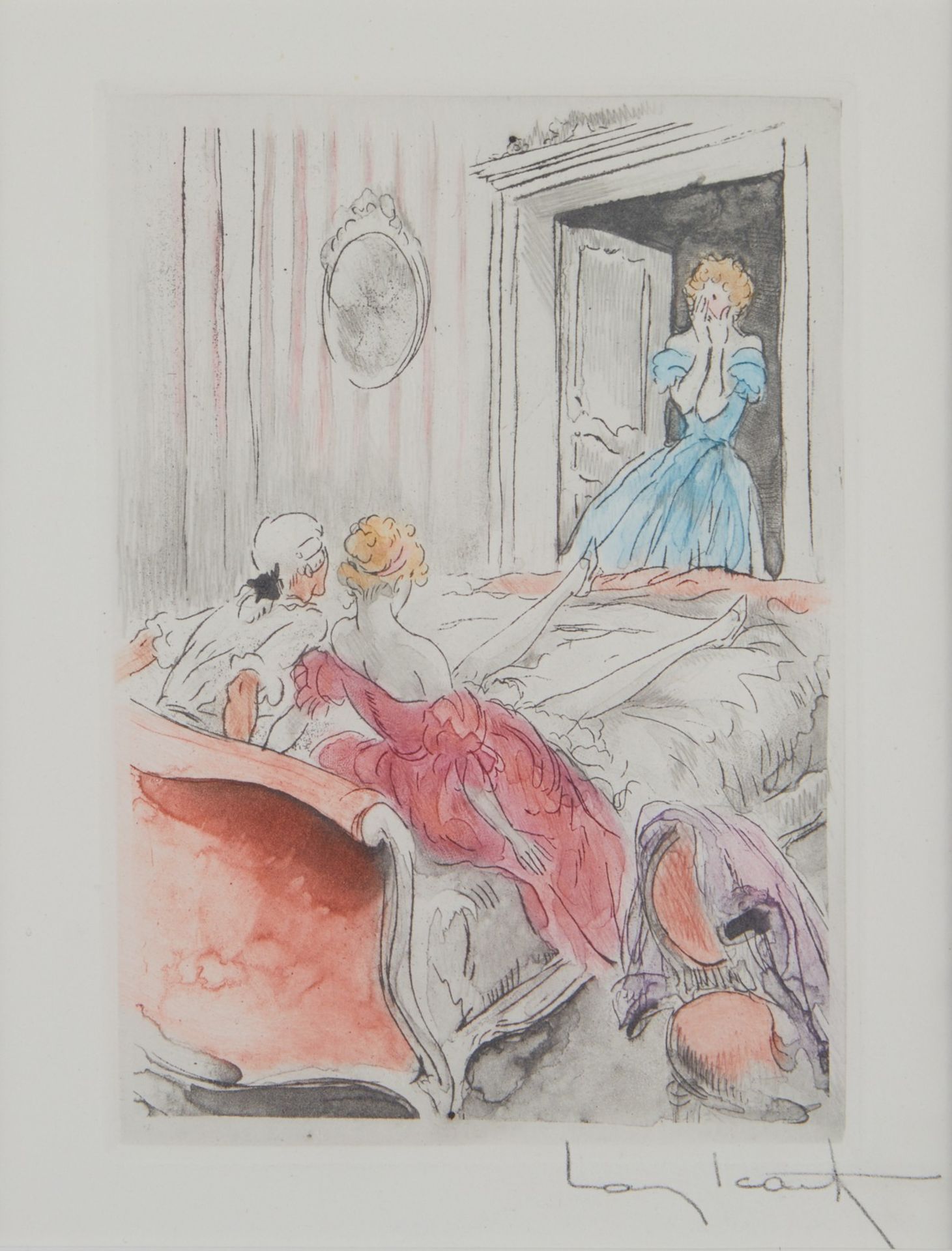 Grp: 4 Louis Icart Erotic Etchings "La Nuit et le Moment" - Bild 7 aus 12