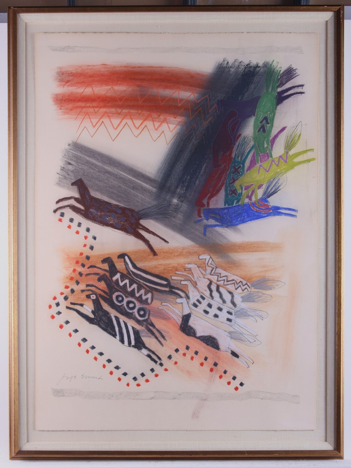 Jaune Quick-To-See Smith Pastel Black Elk's Dream A - Image 2 of 3