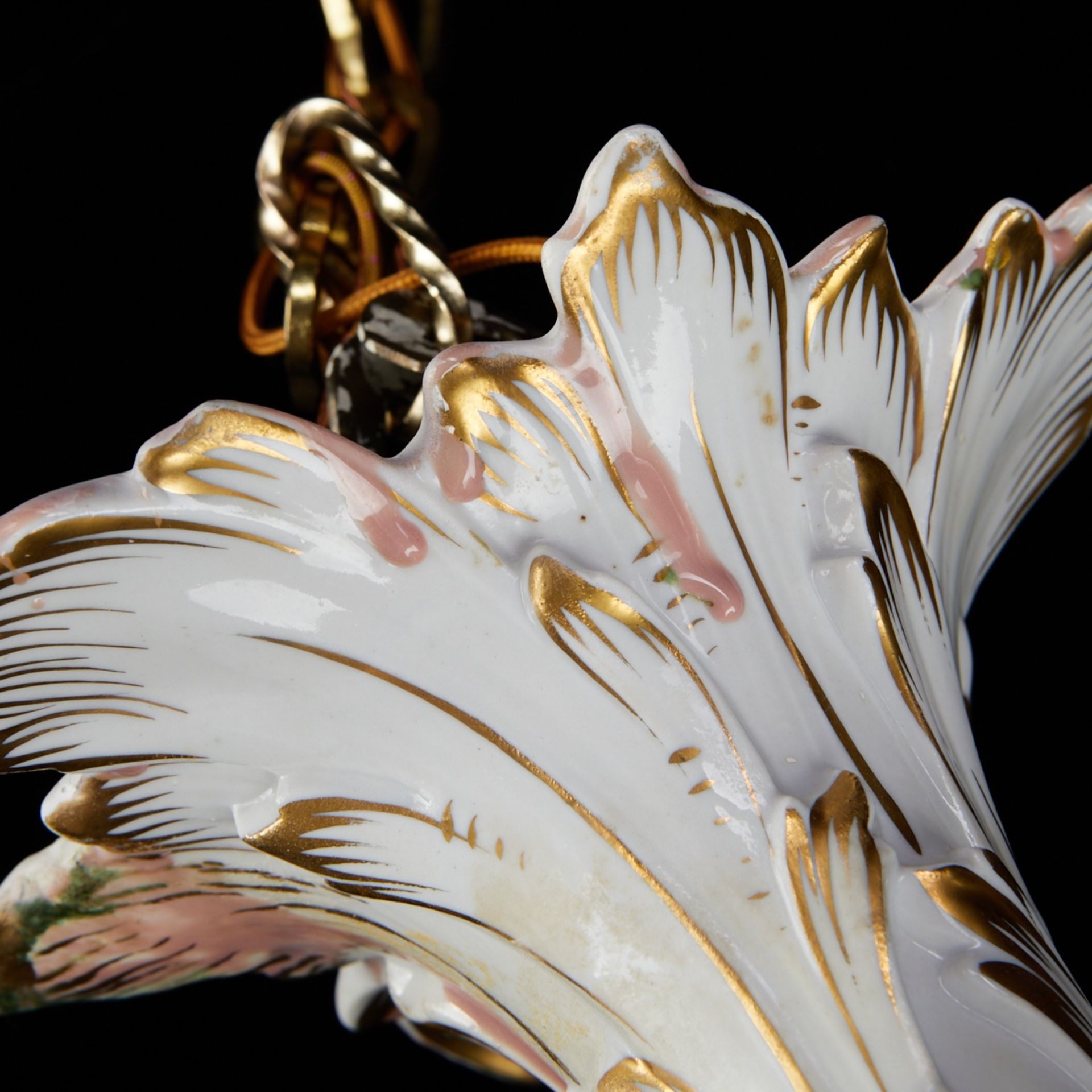 Dresden Style Six Arm Porcelain Chandelier - Image 10 of 12