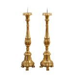 Pair of Large Gilt & Plaster Torchiere Stands