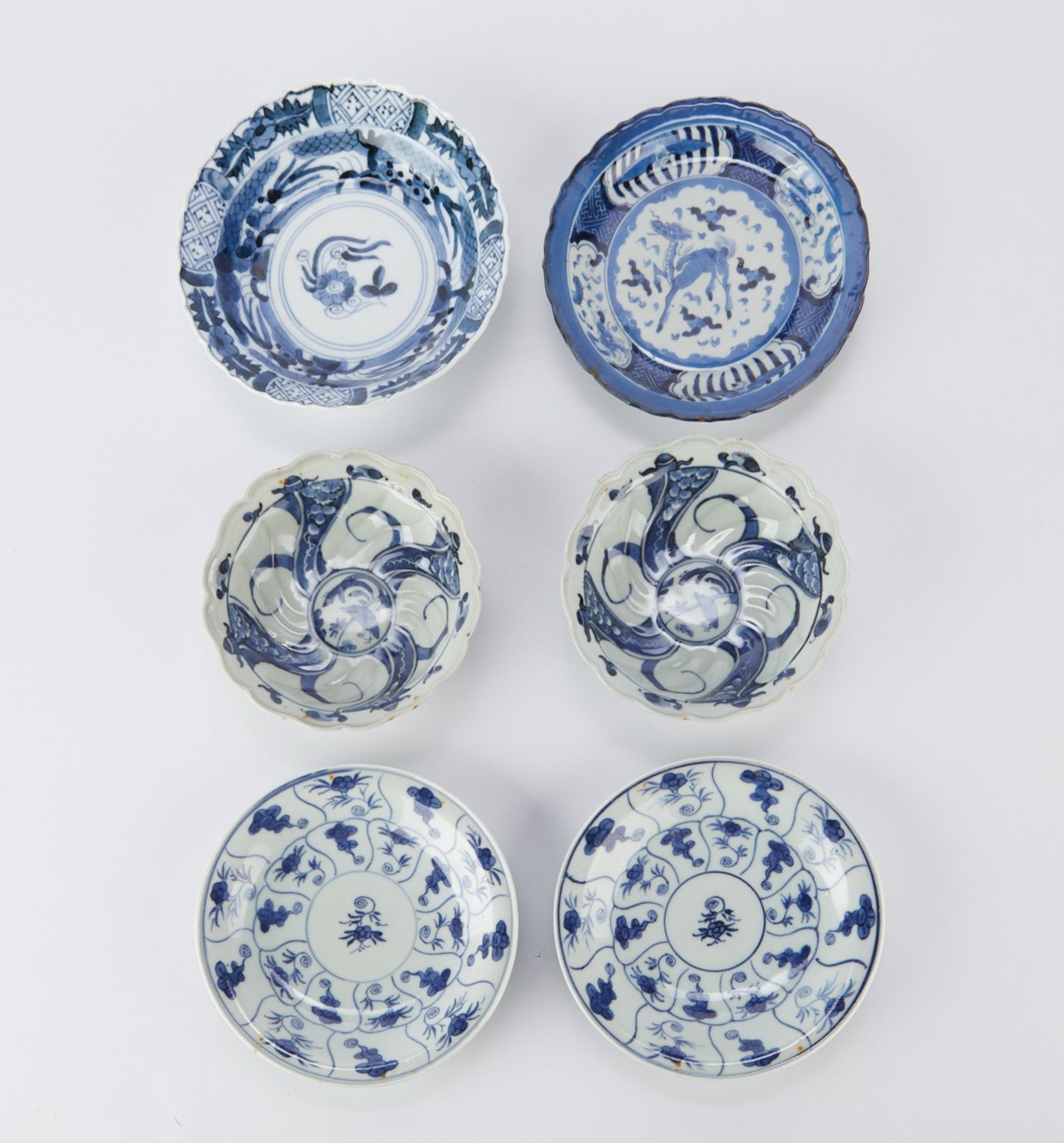 Grp: 6 19th c. Japanese Porcelain Dishes