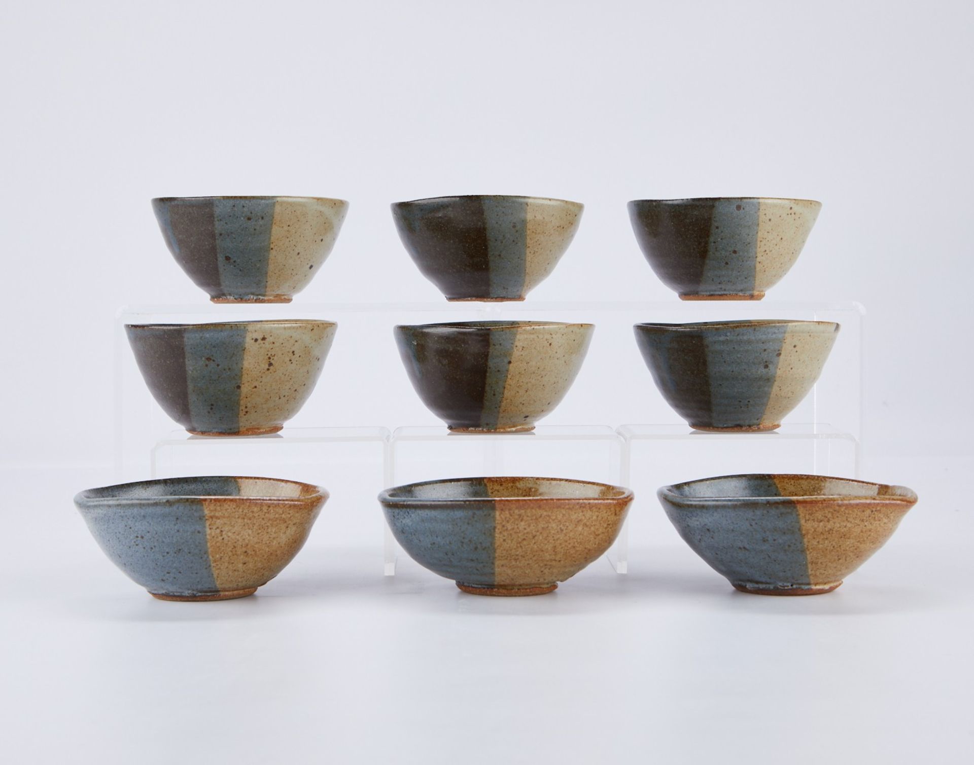 Grp: 9 Warren MacKenzie Triangular Bowls - 2 Sets