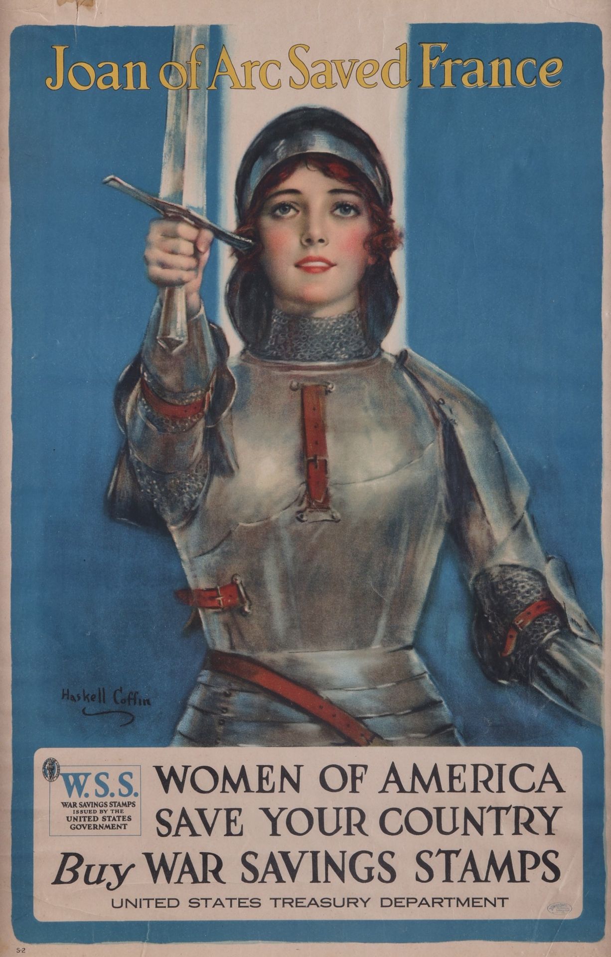 Haskell Coffin "Joan of Arc" WWI Stamps Poster