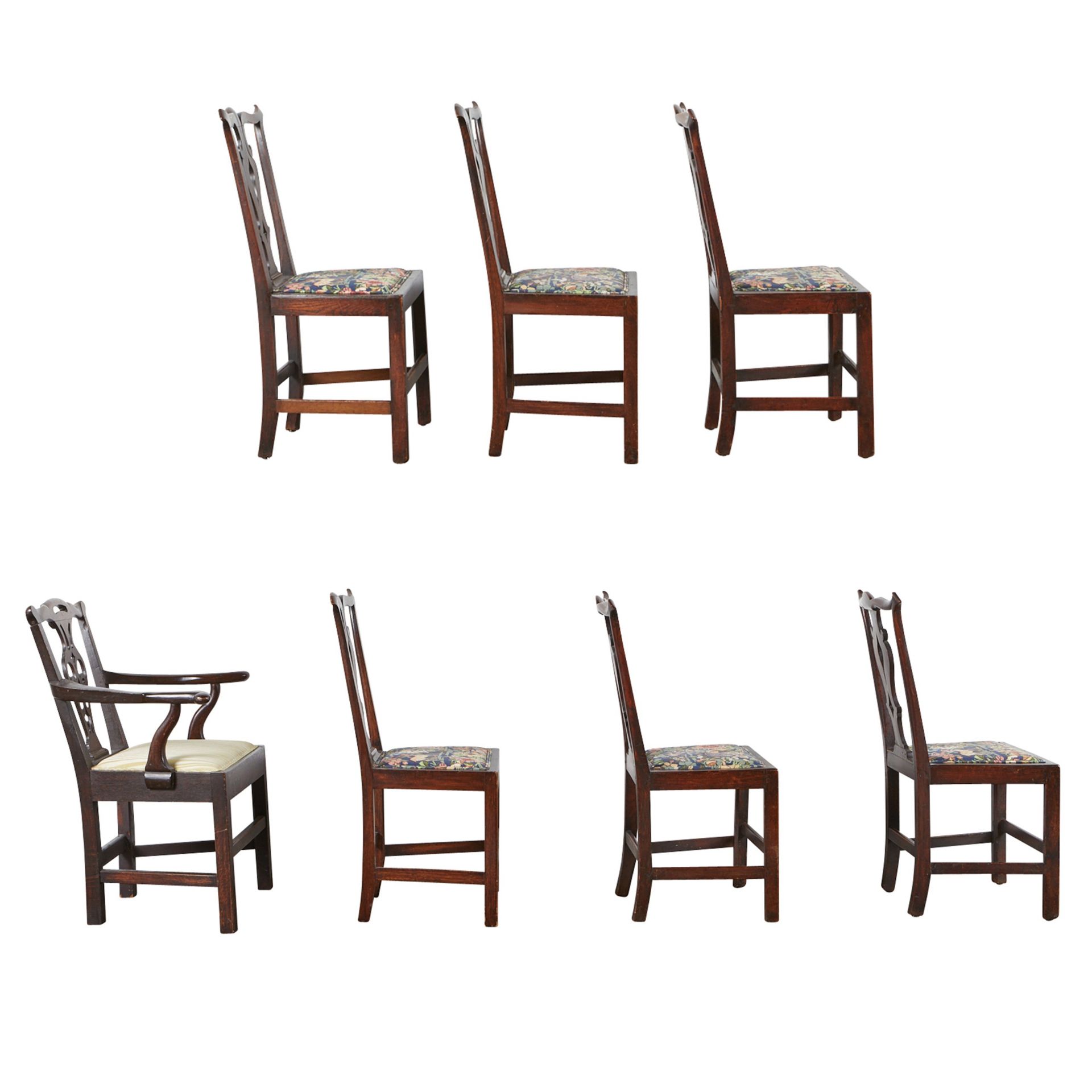 Set 7 Dining Chairs English or Irish Chippendale Style - Bild 2 aus 4