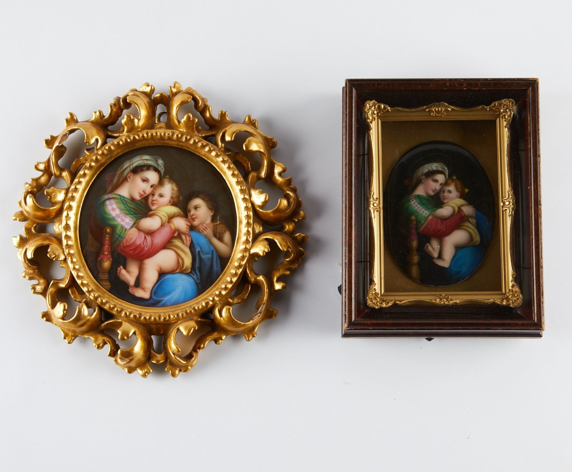 2 KPM Style Porcelain Plaques After Raphael