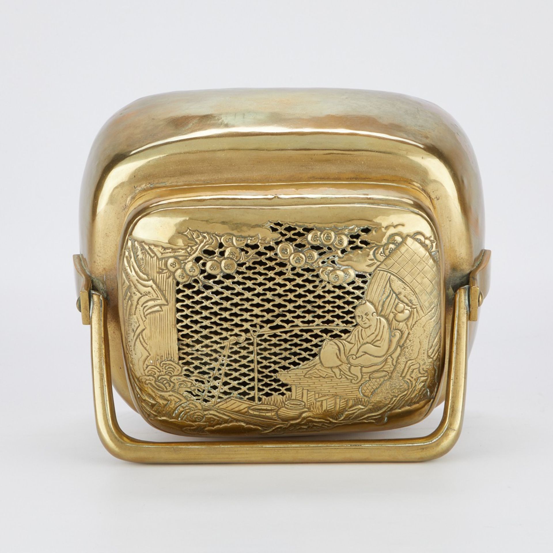 Lrg Chinese Qing Brass Hand Foot Warmer - Image 2 of 8