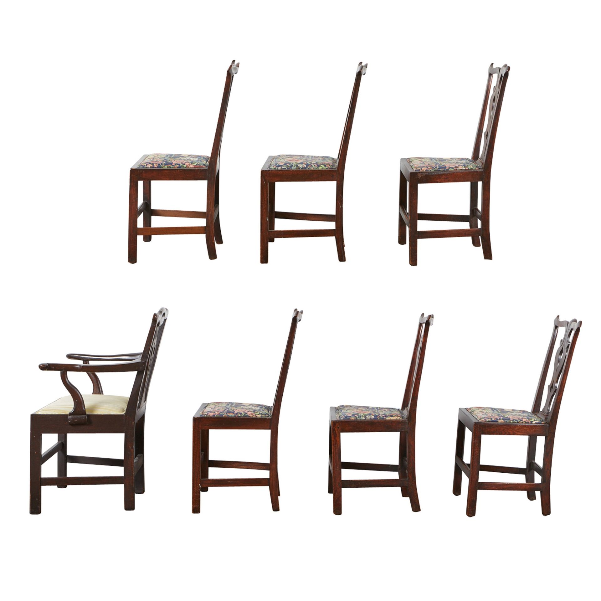 Set 7 Dining Chairs English or Irish Chippendale Style - Bild 4 aus 4