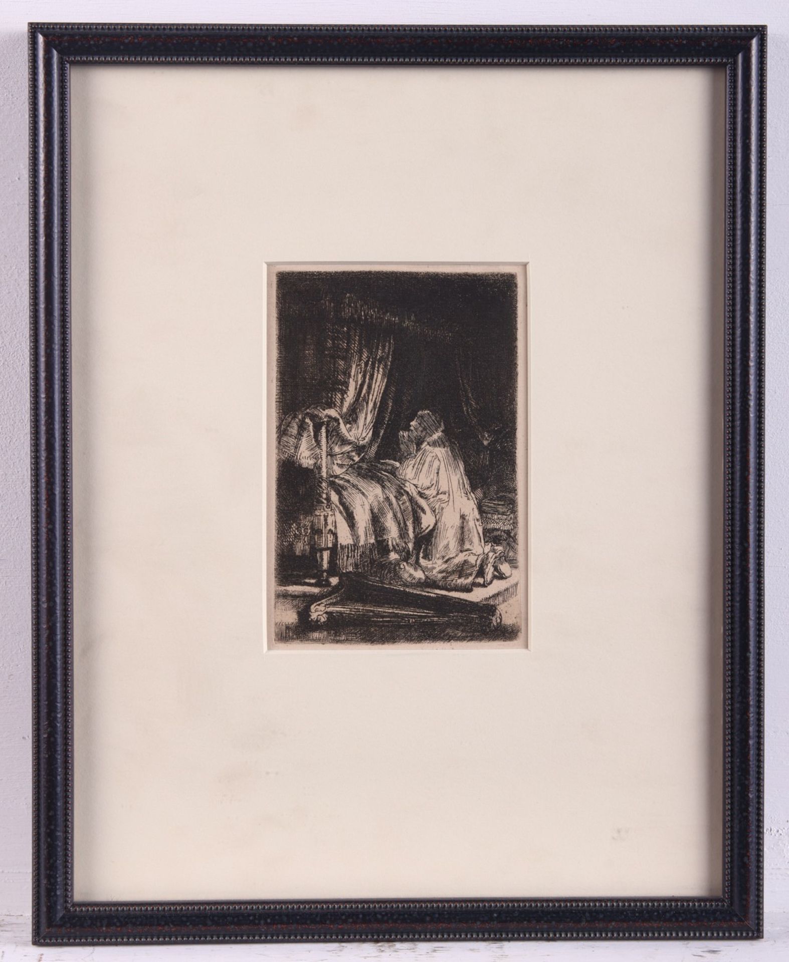 Rembrandt van Rijn "David at Prayer" Etching - Bild 2 aus 2