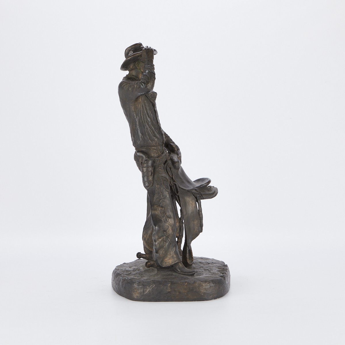 Michael Garman "Saddle Tramp" Cold Cast Bronze Sculpture - Image 5 of 6