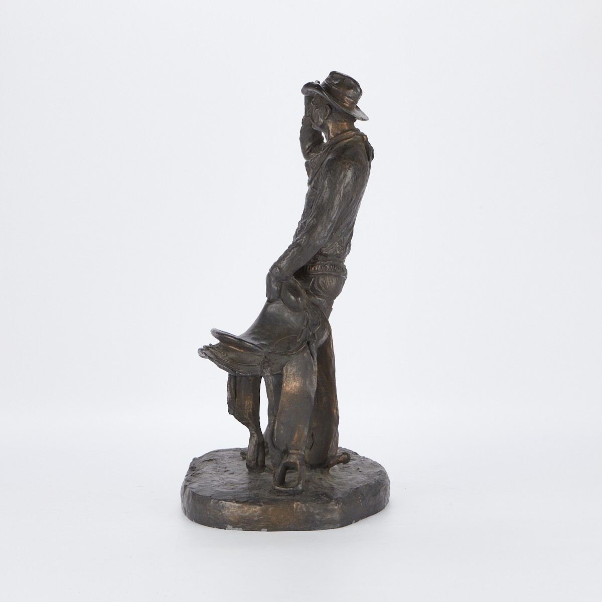 Michael Garman "Saddle Tramp" Cold Cast Bronze Sculpture - Image 3 of 6
