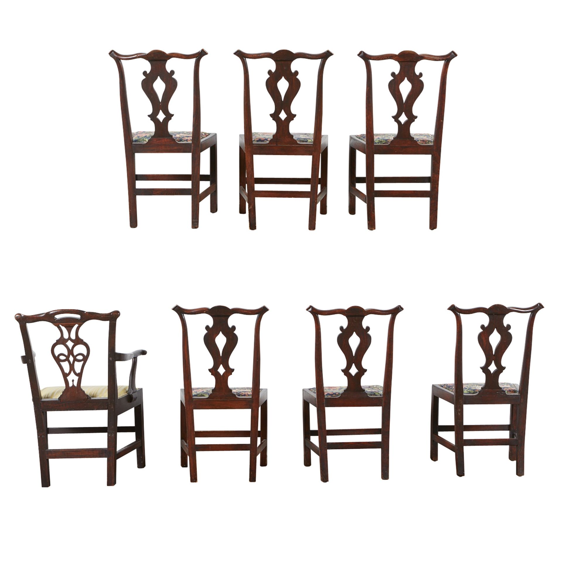Set 7 Dining Chairs English or Irish Chippendale Style - Bild 3 aus 4