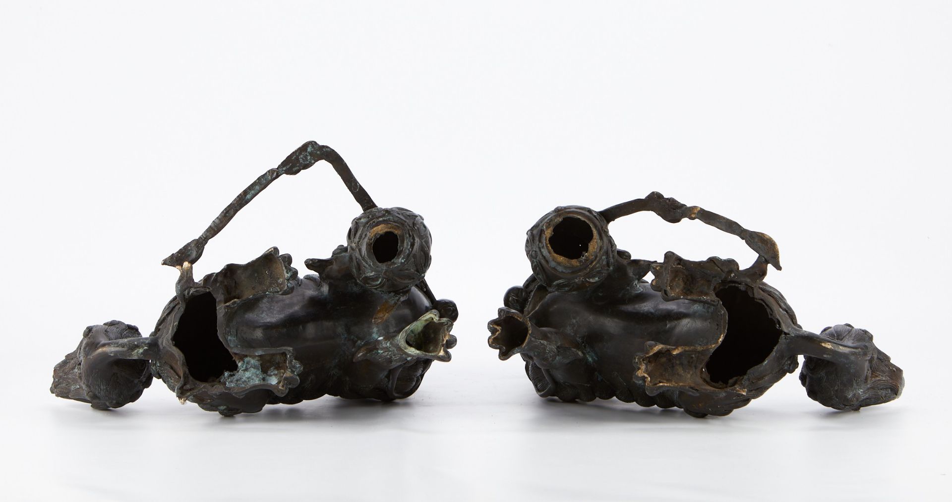 Pair of Antique Chinese Bronze Foo Dog Censers - Image 6 of 6