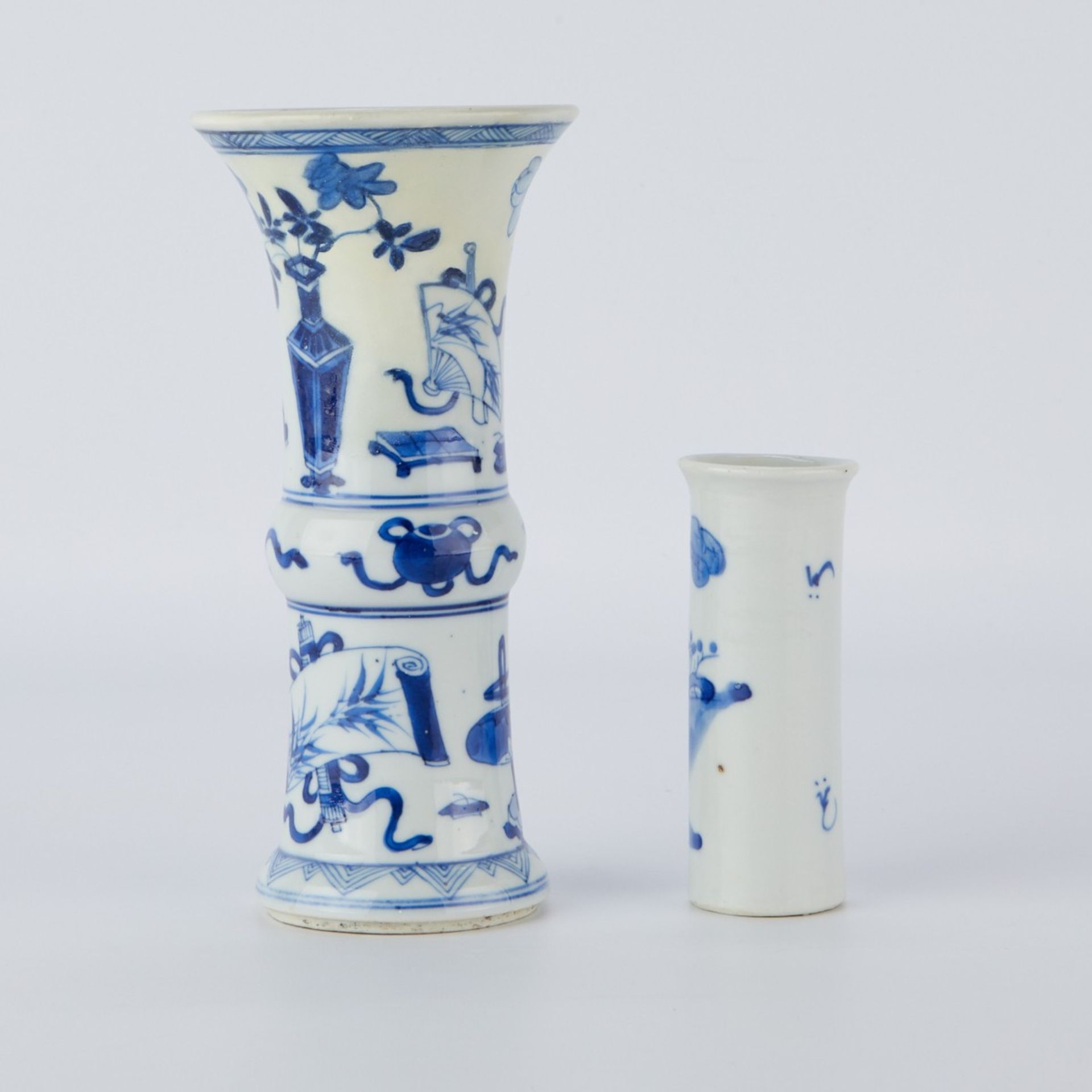 2 Chinese Kangxi B&W Porcelain Vases - Image 2 of 5