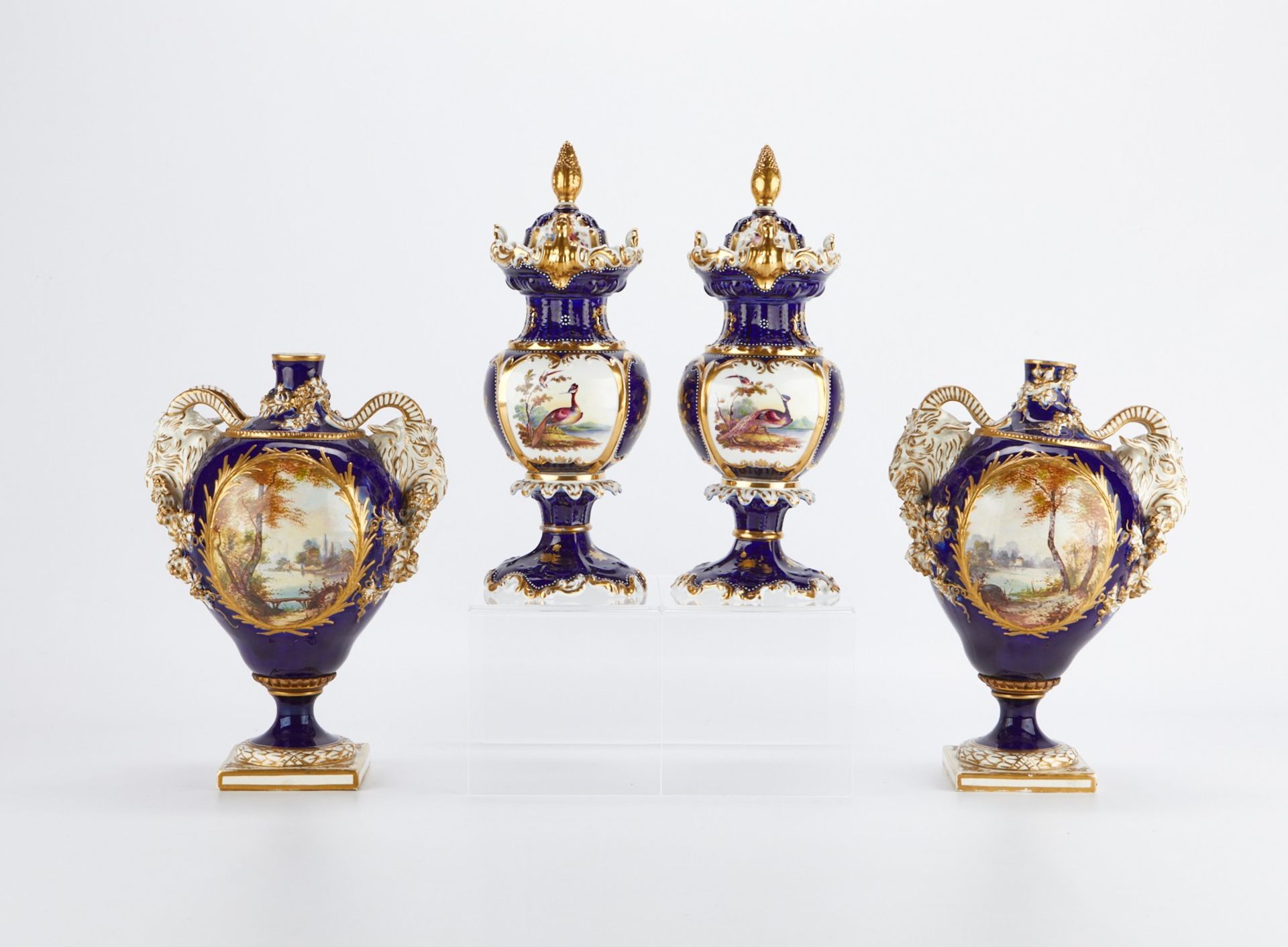 2 Pairs Porcelain Vases Sevres Chamberlain - Bild 4 aus 9