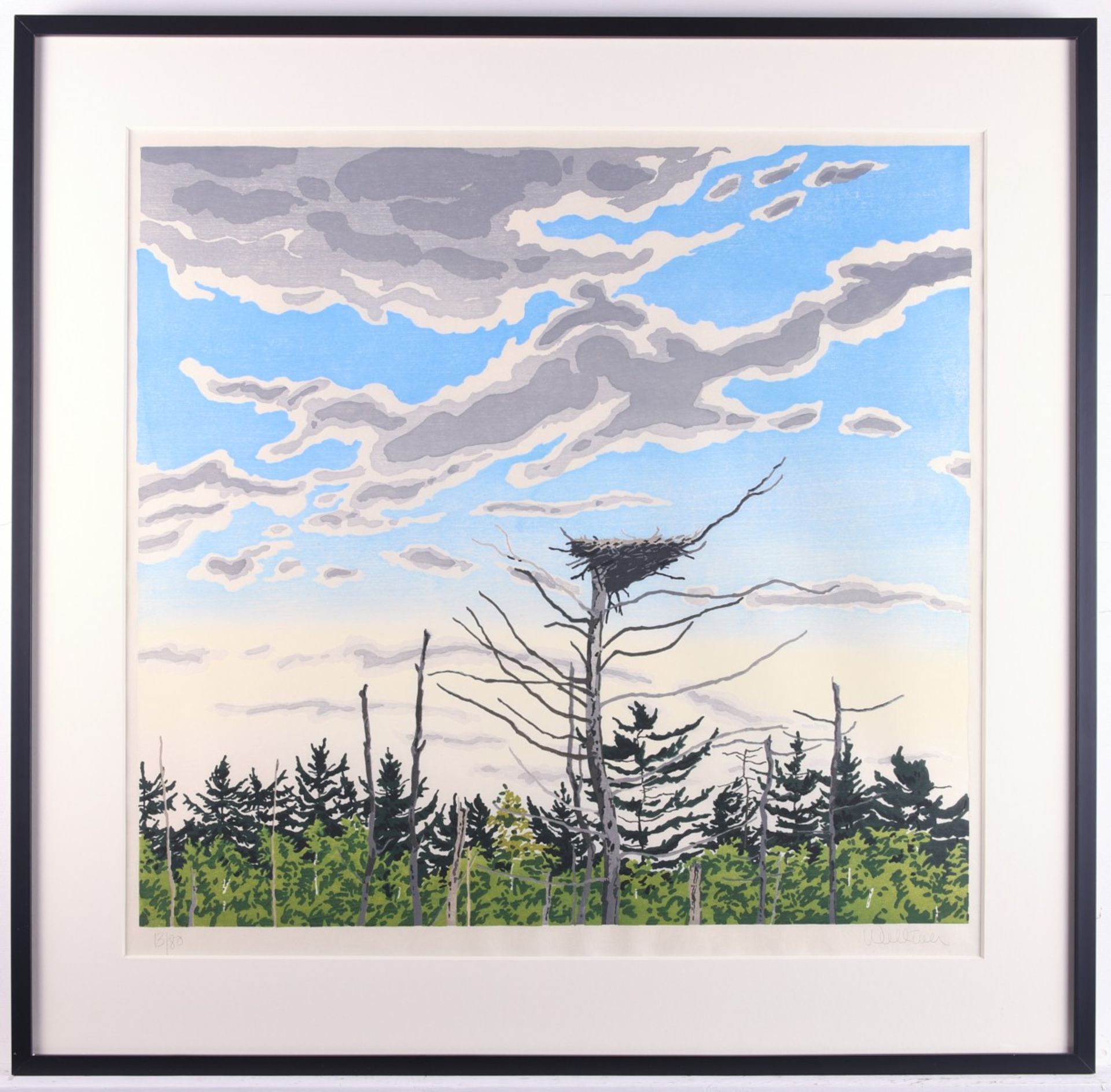 Neil Welliver "Osprey's Nest" Woodcut - Bild 2 aus 4