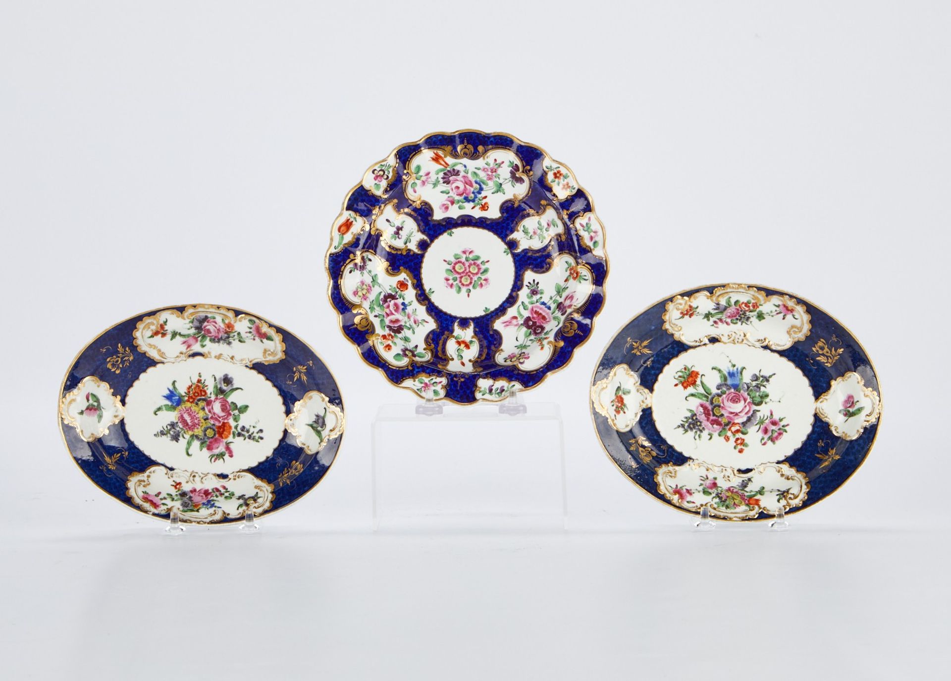 3 First Period Worcester Porcelain Dishes