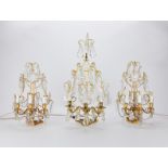 3 Girandole Baccarat Style Candelabra Lamps