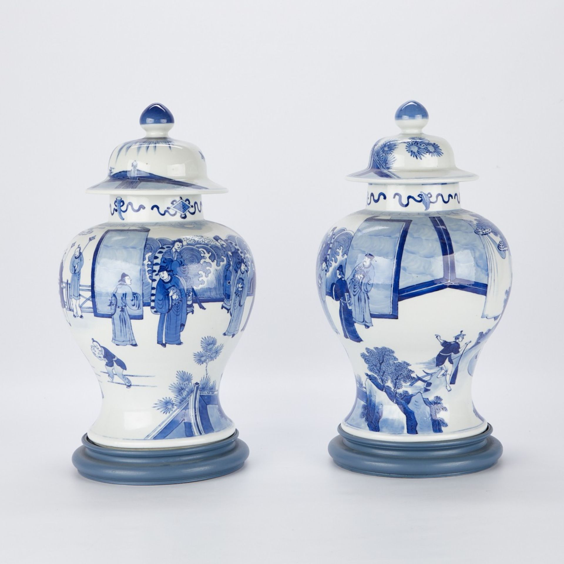 Pr Blue White Chinese Porcelain Baluster Jars - Bild 2 aus 6