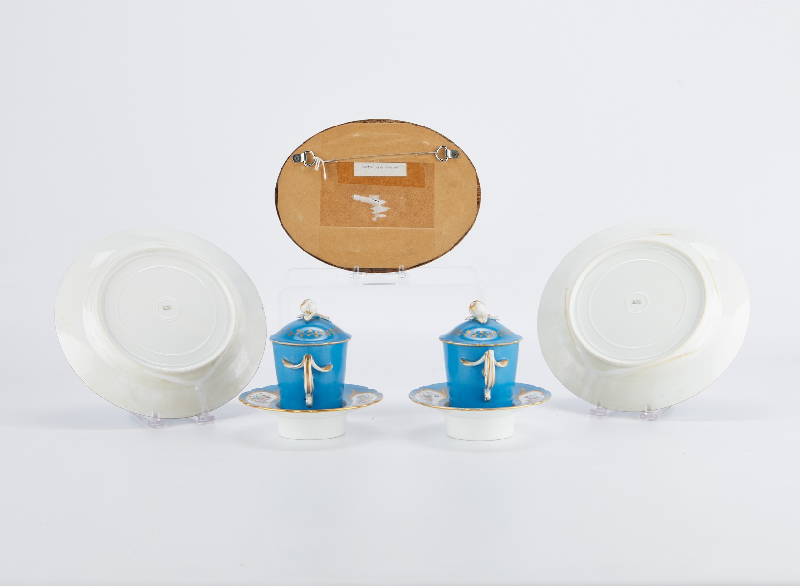 7 Bleu Celeste Sevres Style French Porcelain - Image 2 of 6