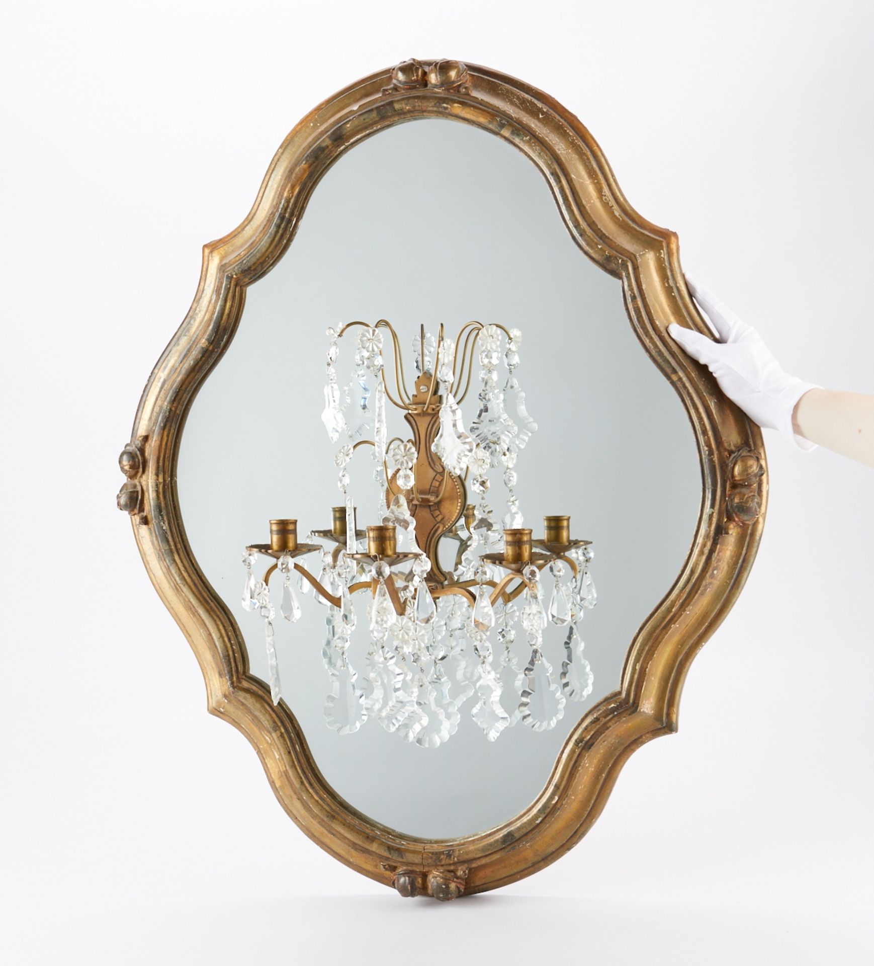 Mirrored Neoclassical Wall Sconce w/ Candelabra