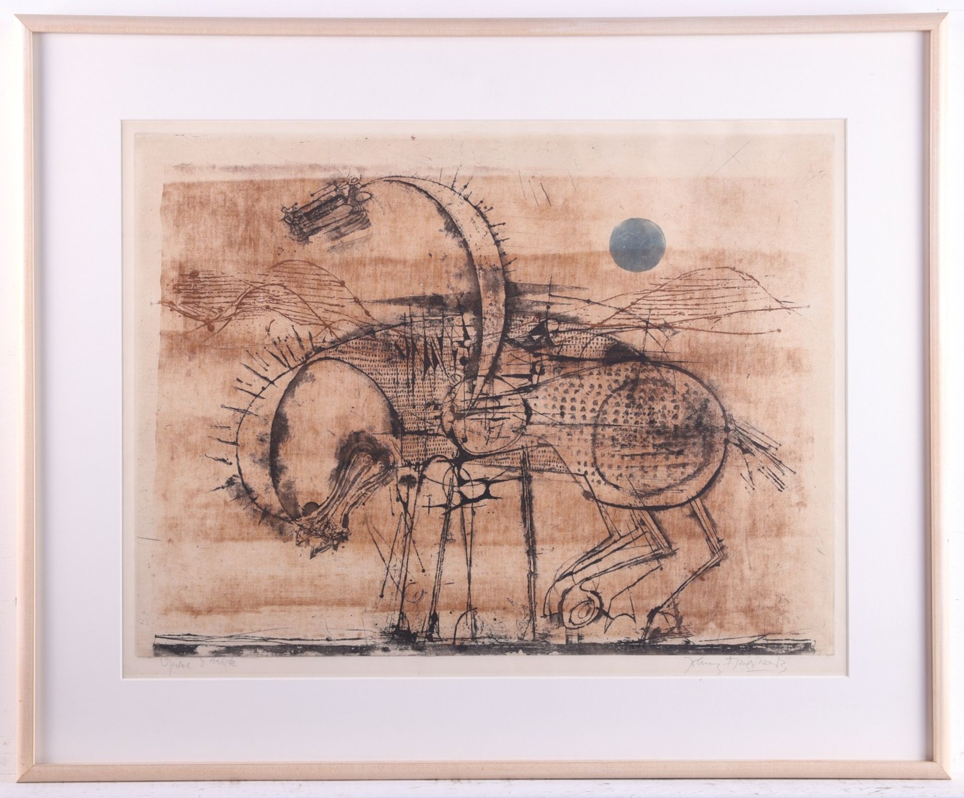 Johnny Friedlaender Two Horses Etching - Bild 2 aus 5