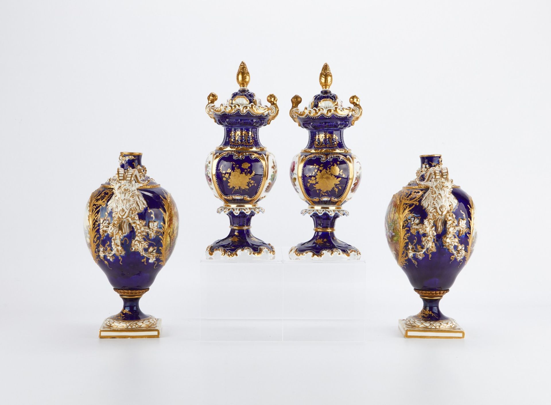 2 Pairs Porcelain Vases Sevres Chamberlain - Bild 5 aus 9