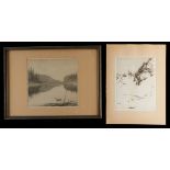 2 Kerr Eby Landscape Etchings