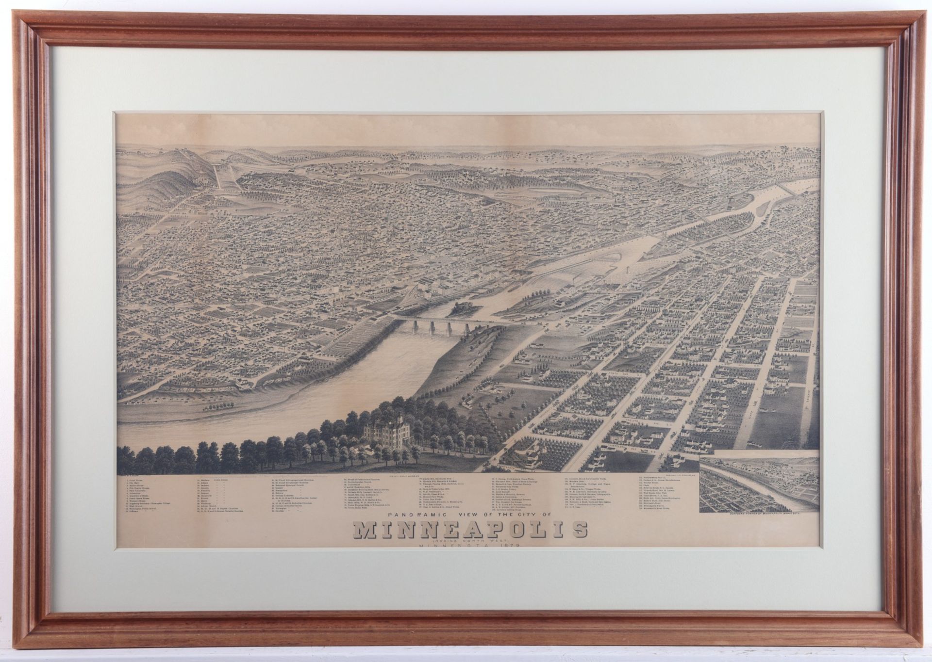 Ruger & Stoner "View of Minneapolis, 1879" Map - Bild 2 aus 3