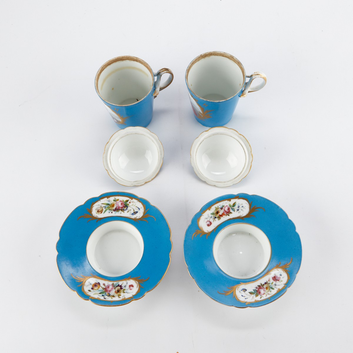 7 Bleu Celeste Sevres Style French Porcelain - Image 6 of 6