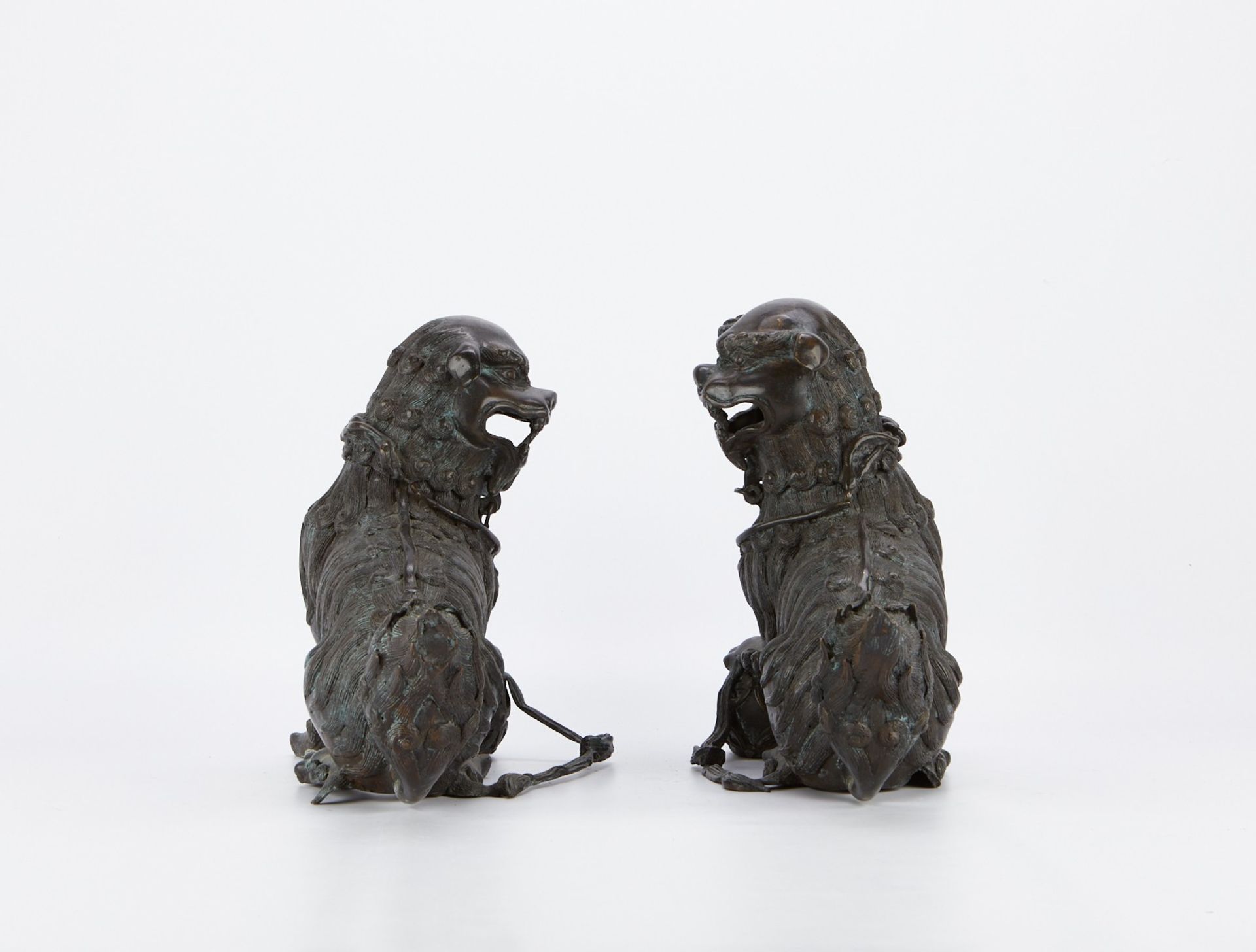 Pair of Antique Chinese Bronze Foo Dog Censers - Image 5 of 6