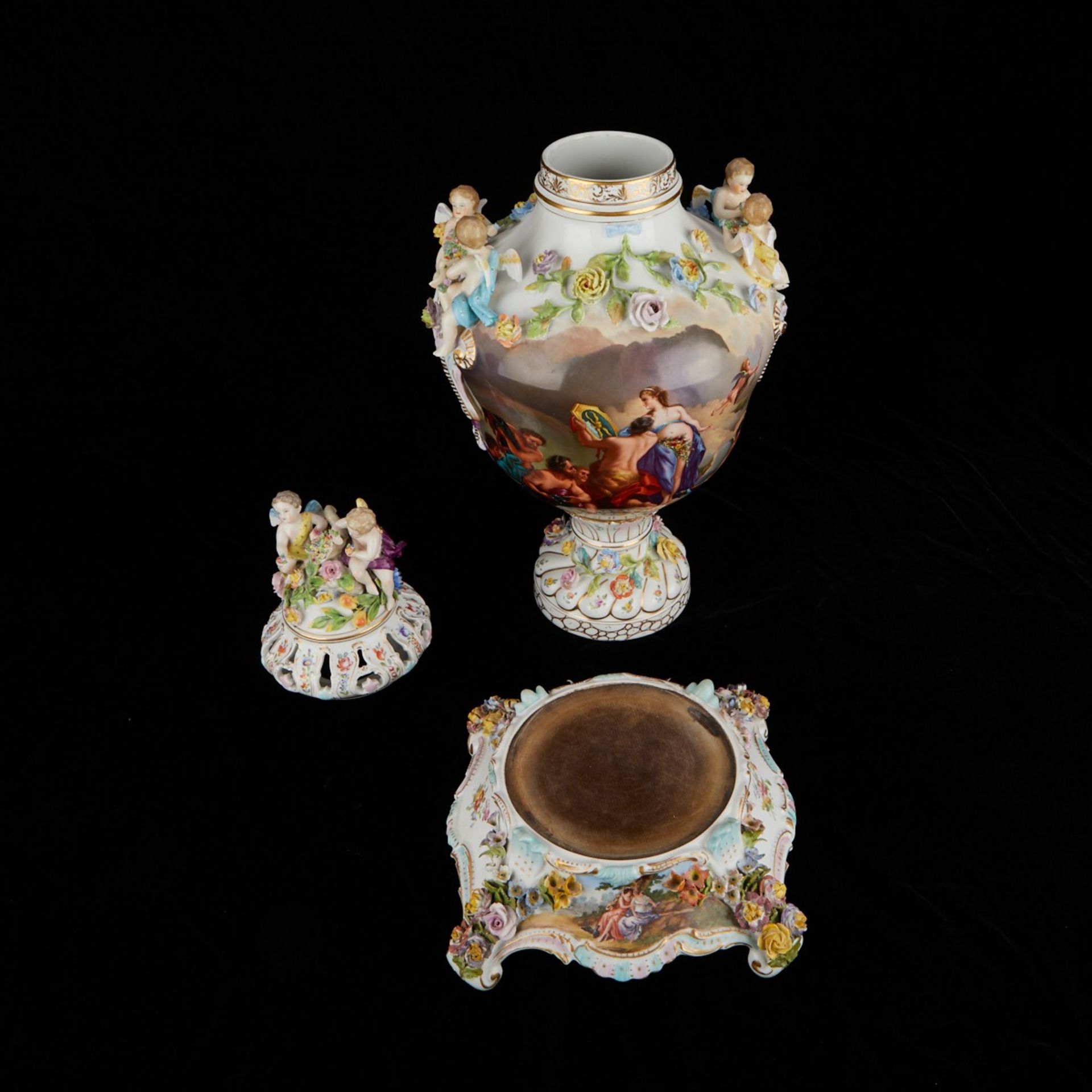 Carl Thieme Porcelain Urn w/ Cherubs - Bild 5 aus 7