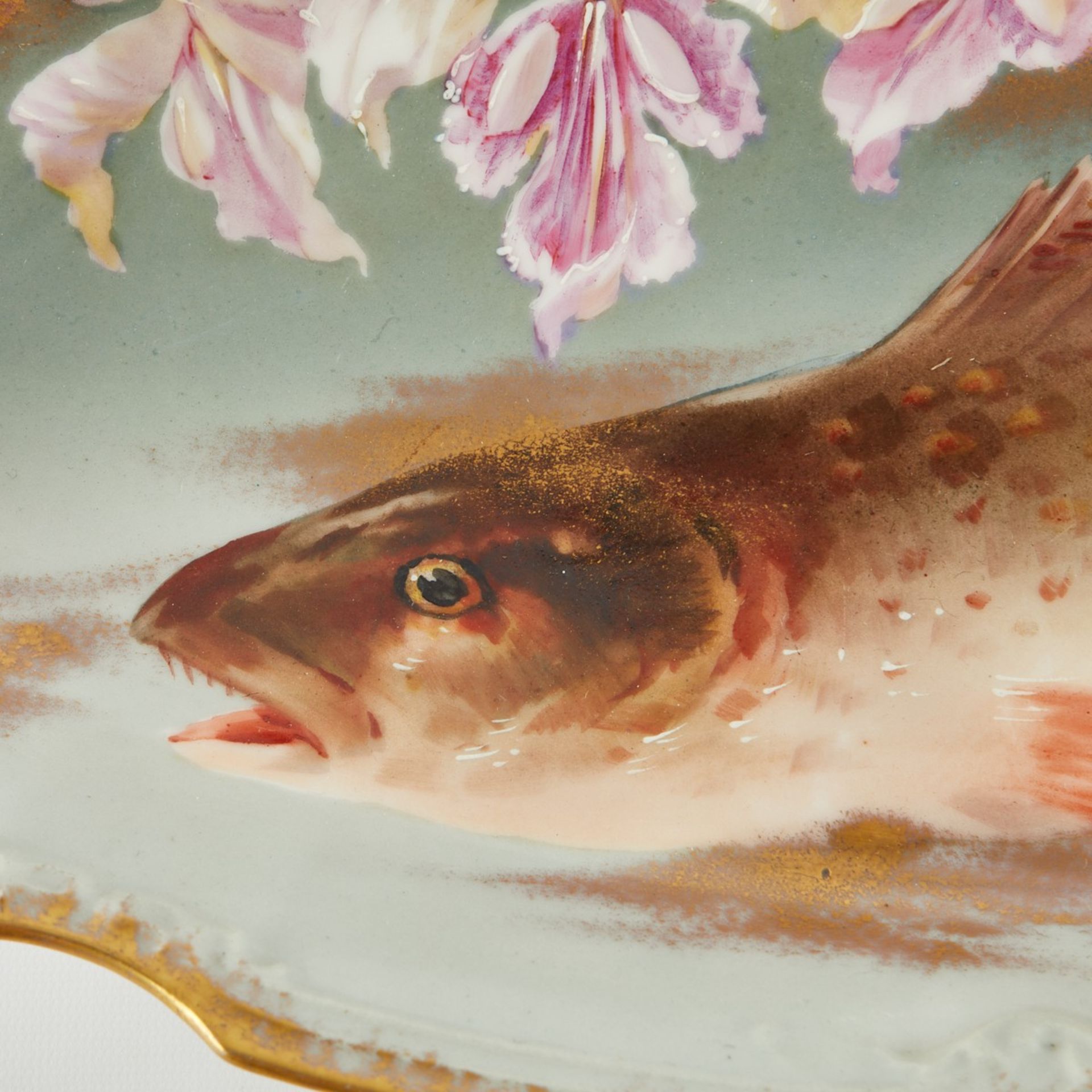 Limoges Porcelain Fish Plates Set - Signed - Bild 4 aus 7