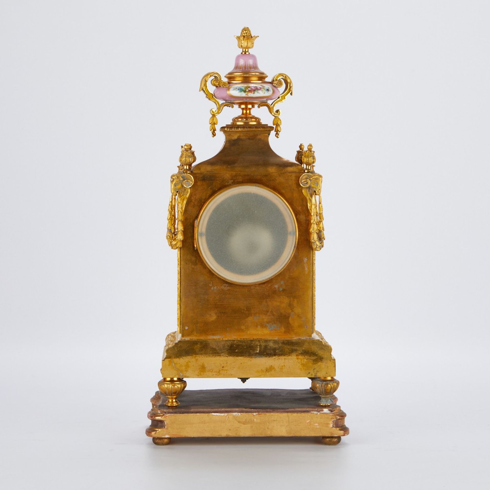 Louis XVI Style French Porcelain Bronze Mantel Clock - Image 4 of 8