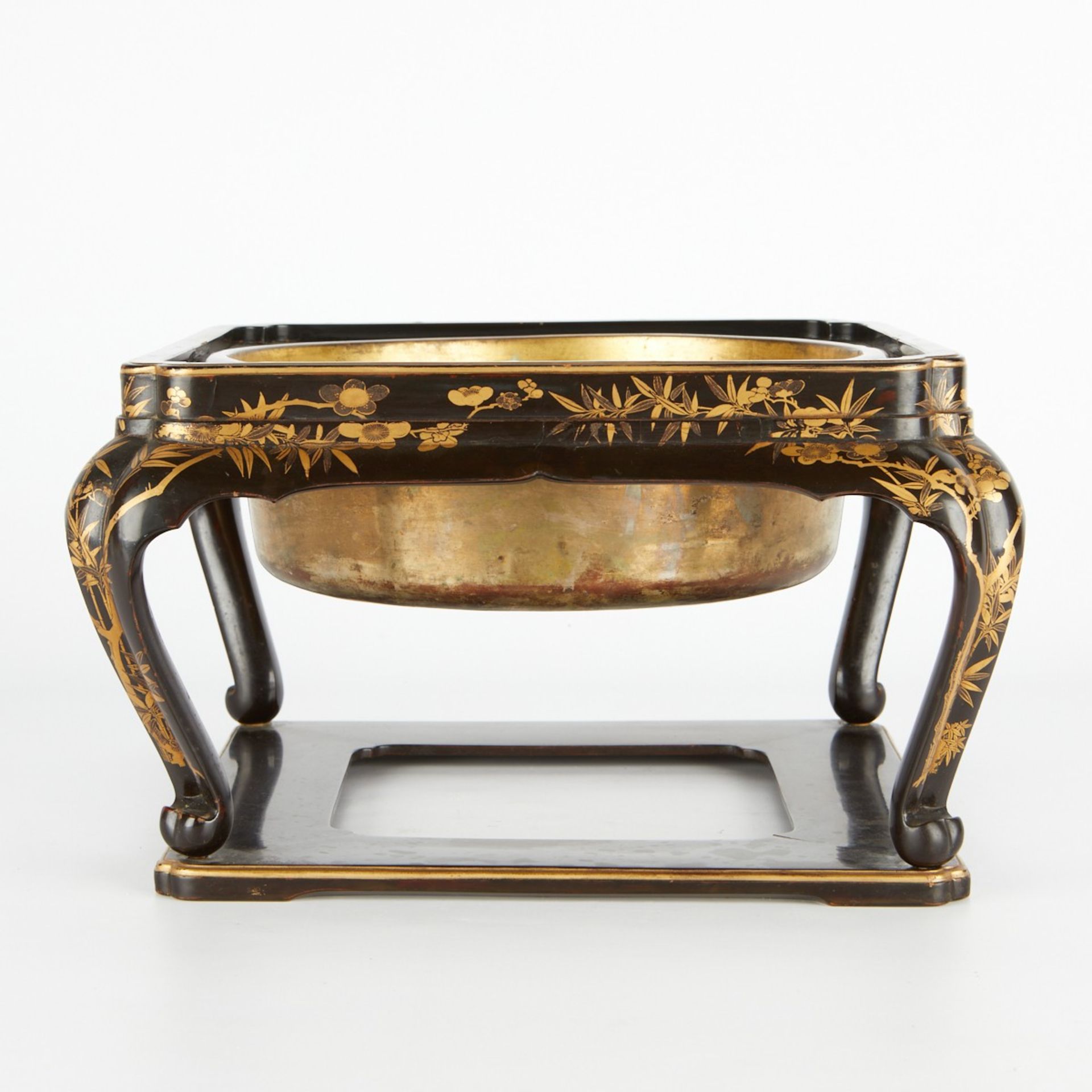 Japanese Meiji Lacquered Wood Brazier Hibachi - Bild 2 aus 7