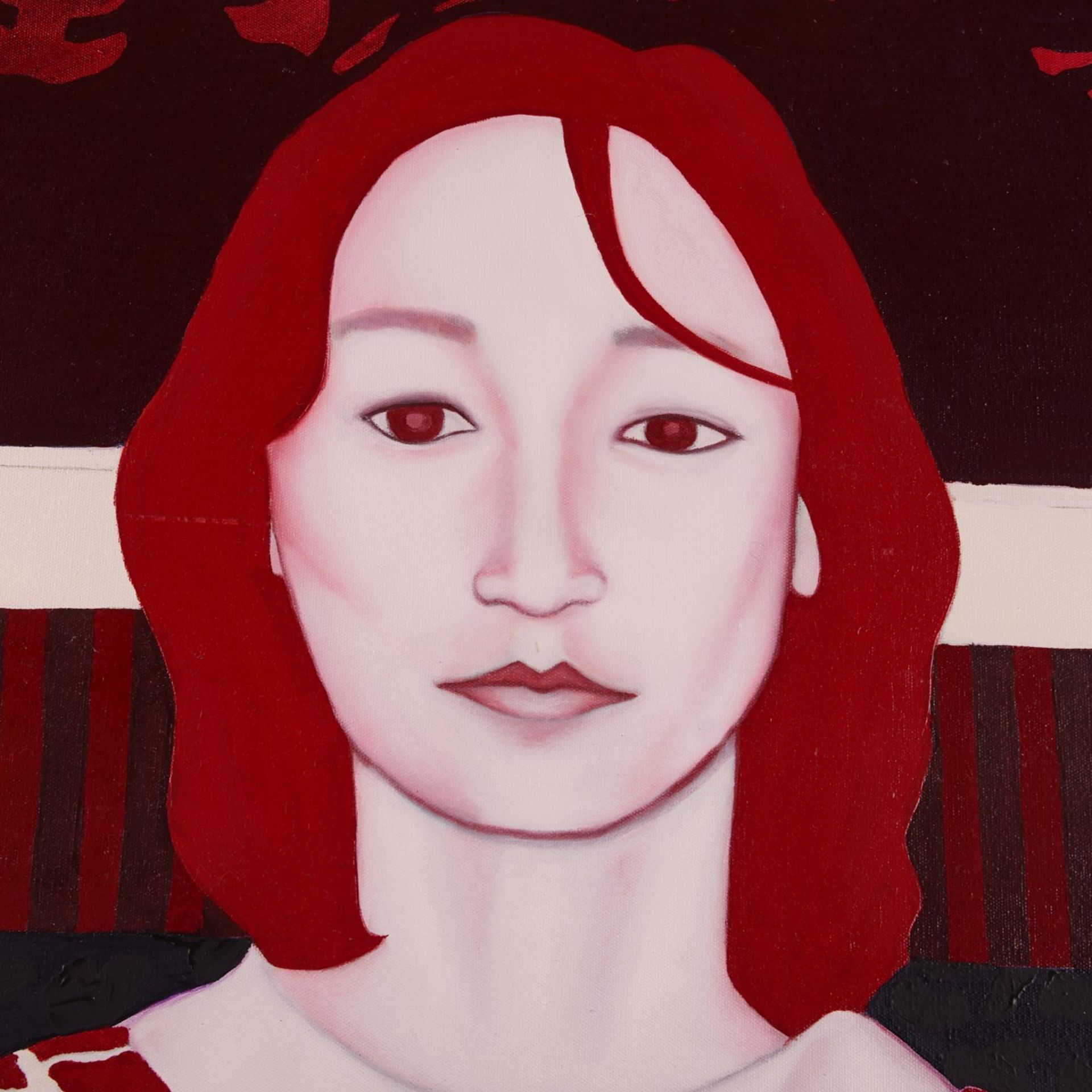 Style of Zhang Xiaogang Acrylic on Canvas - Bild 4 aus 4