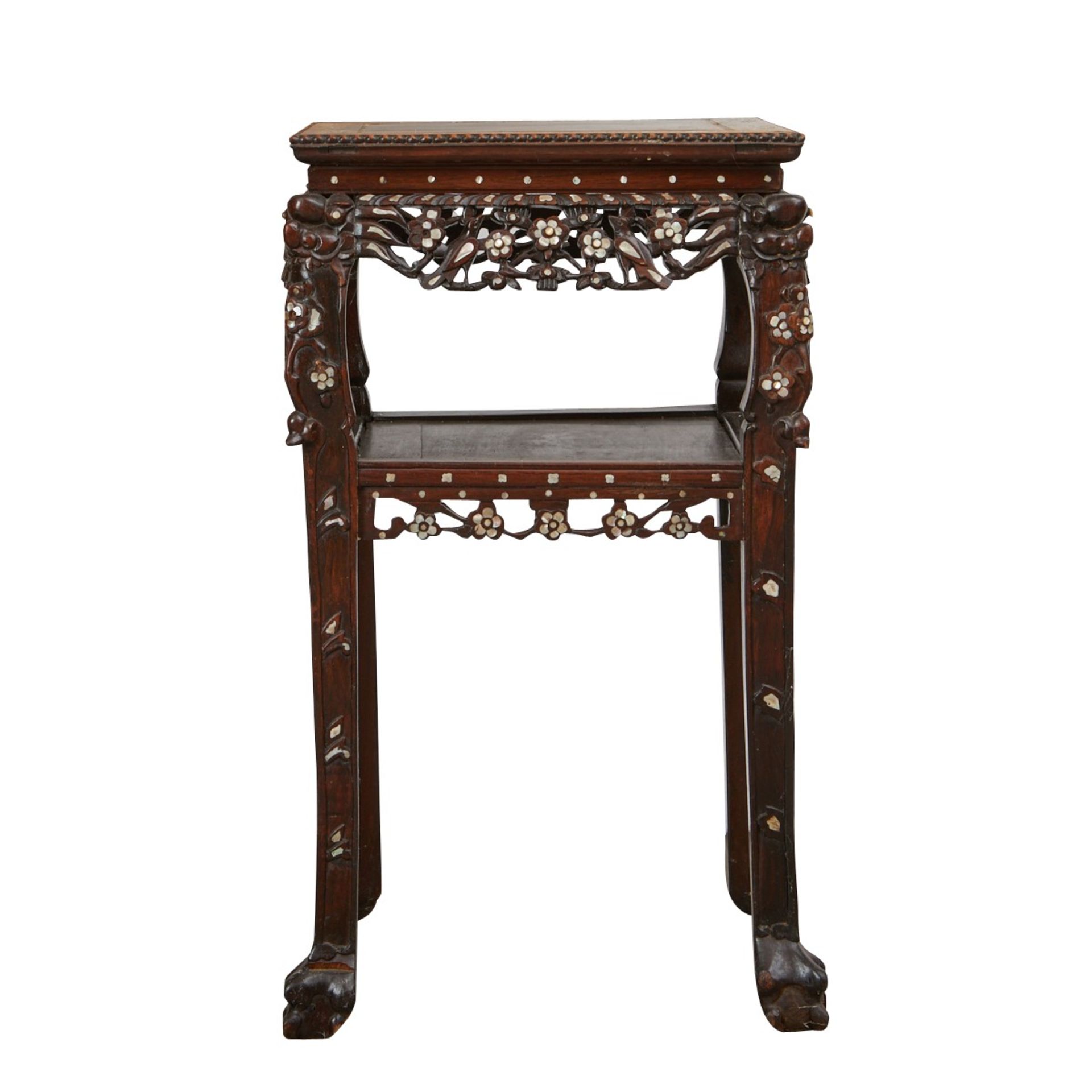 Chinese Mother of Pearl Inlaid Side Table - Bild 7 aus 12